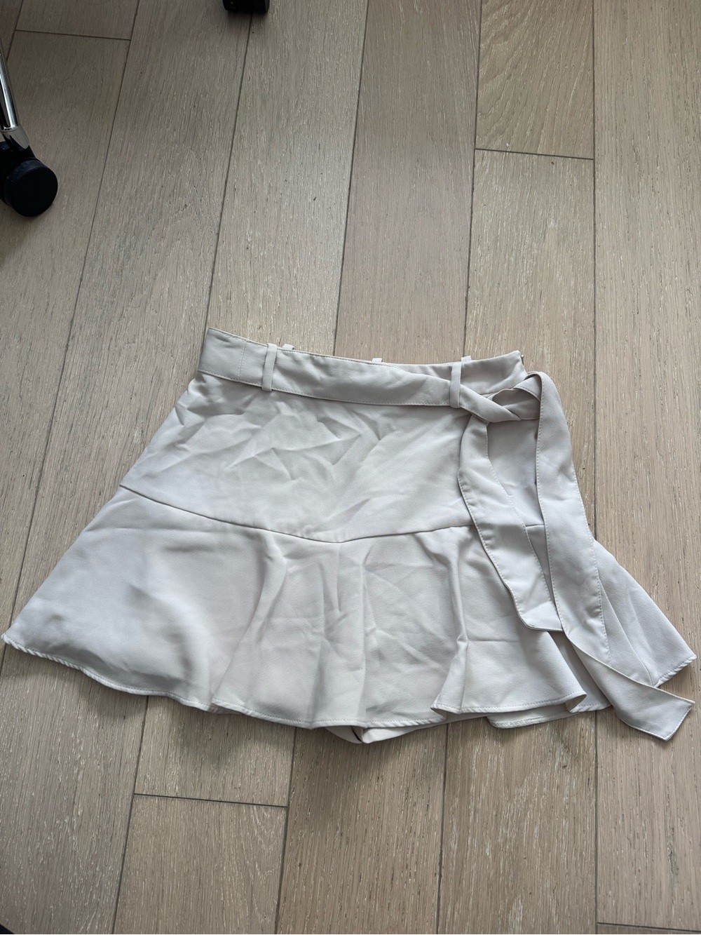 Zara Cream Wrap Ruffle Skirt